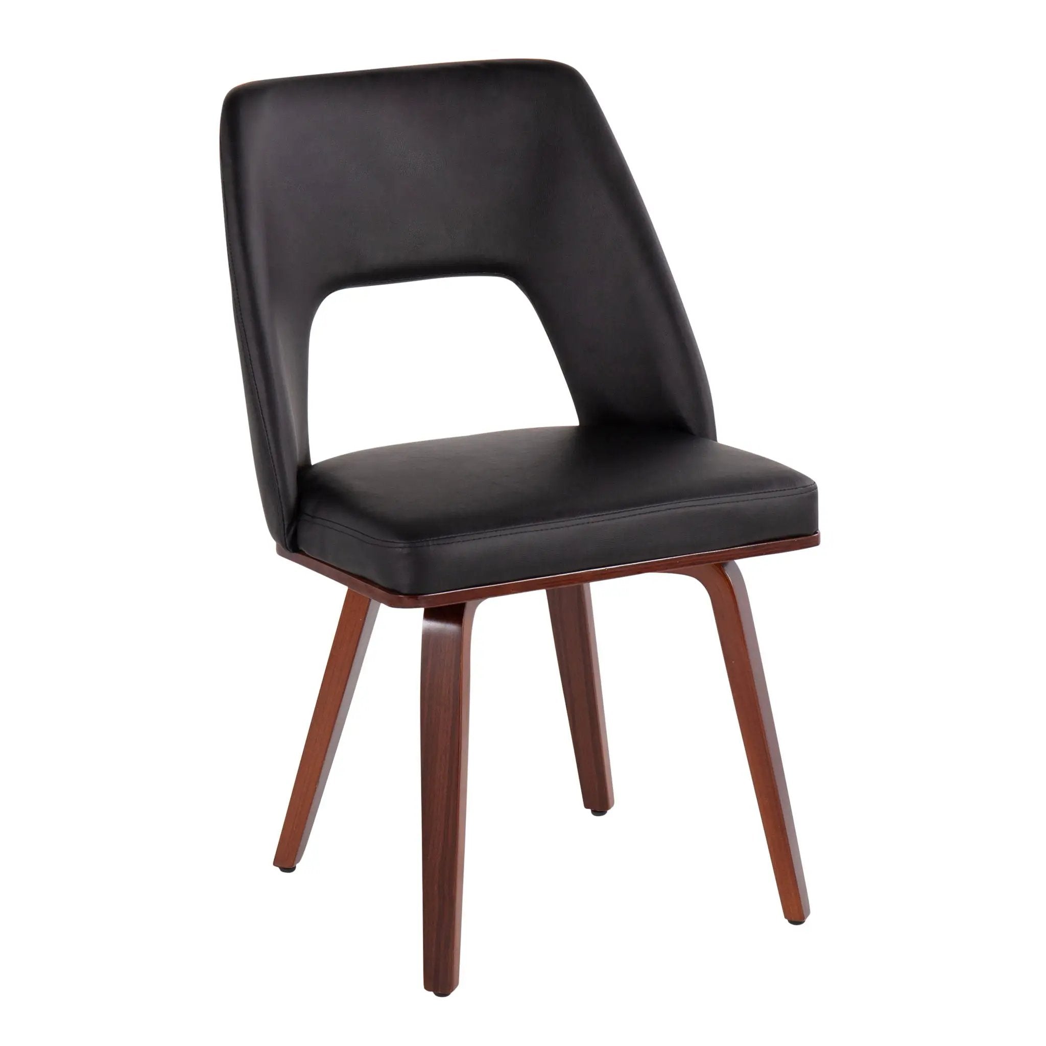 Triad - Mid-Century Modern Upholstered Chair (Set of 2) - Walnut / Black by Unique Piece Furniture