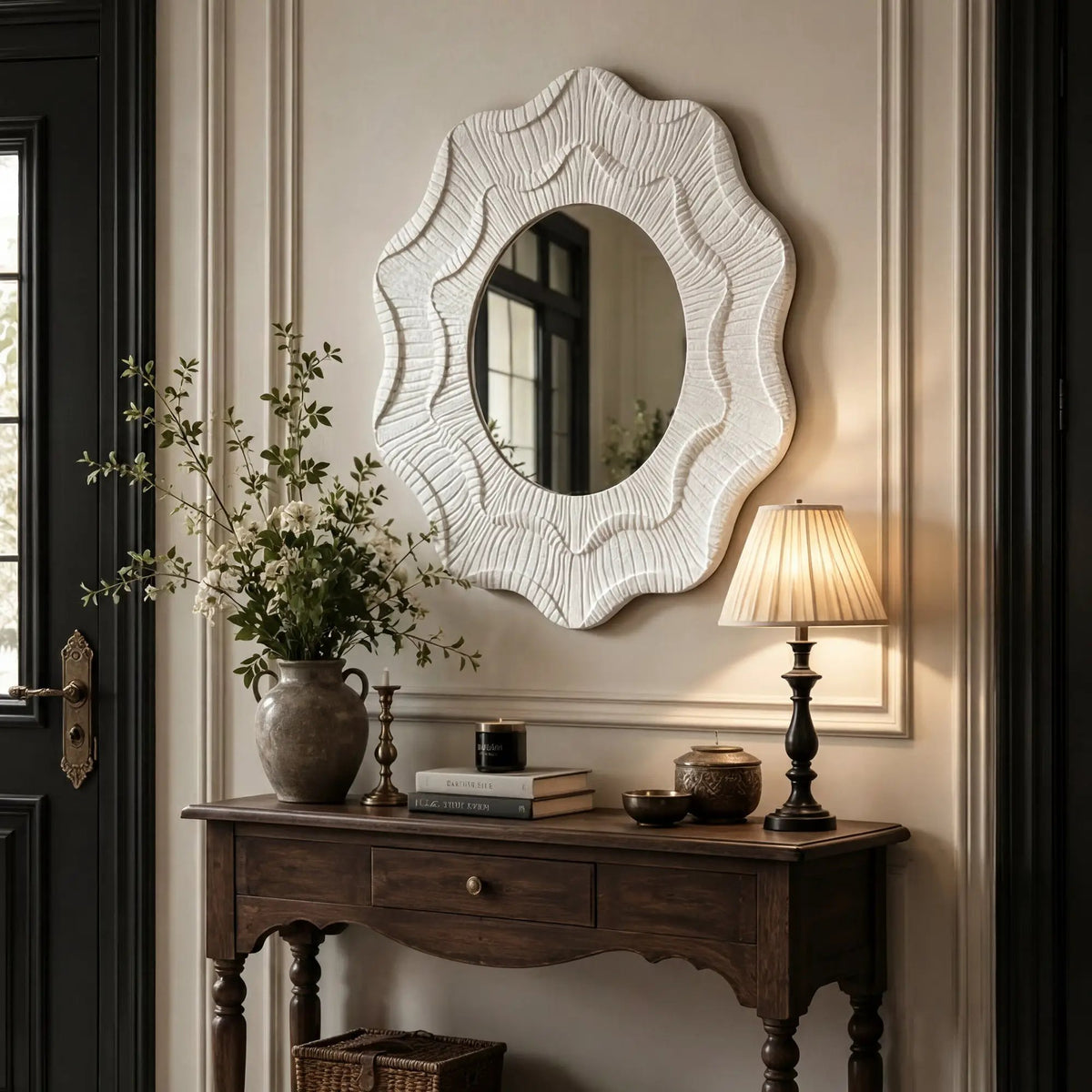31.5 Inch Wavy Flower Wall Mirror by HouseOfZazla