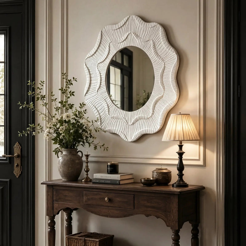 31.5 Inch Wavy Flower Wall Mirror by HouseOfZazla