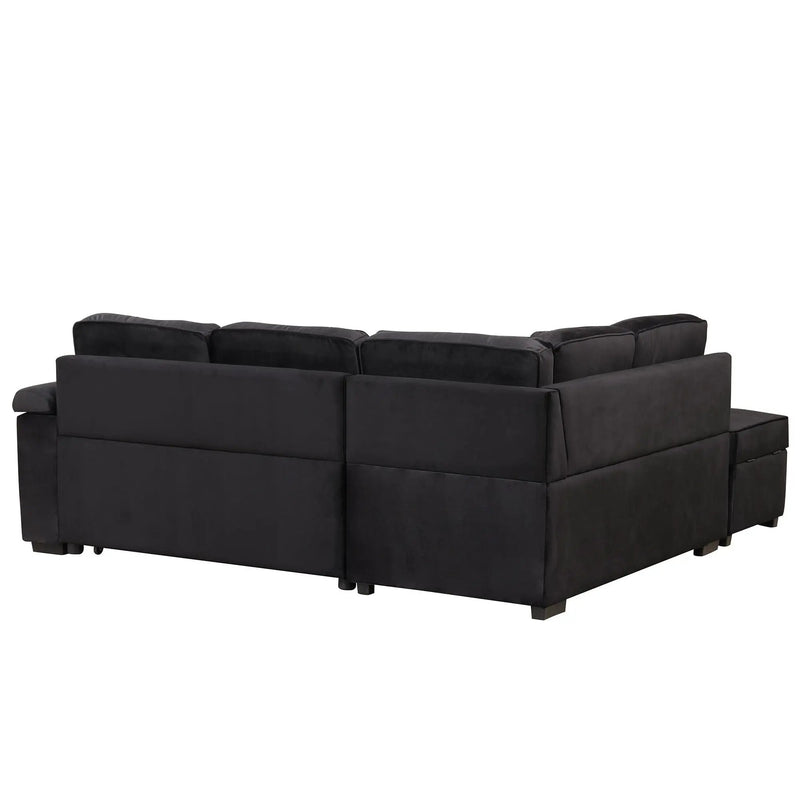 Sleeper Sofa Bed, 2 In 1 Pull Out Sofa Bed L Shape Couch With Storage Ottoman For Living Room, Bedroom Couch And Small Apartment by HouseOfZazla