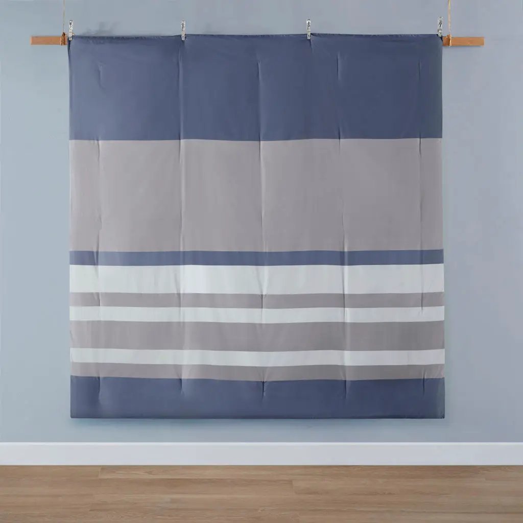 Queen Striped Comforter Set with Bed Sheets by HouseOfZazla