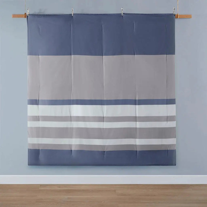 Queen Striped Comforter Set with Bed Sheets by HouseOfZazla
