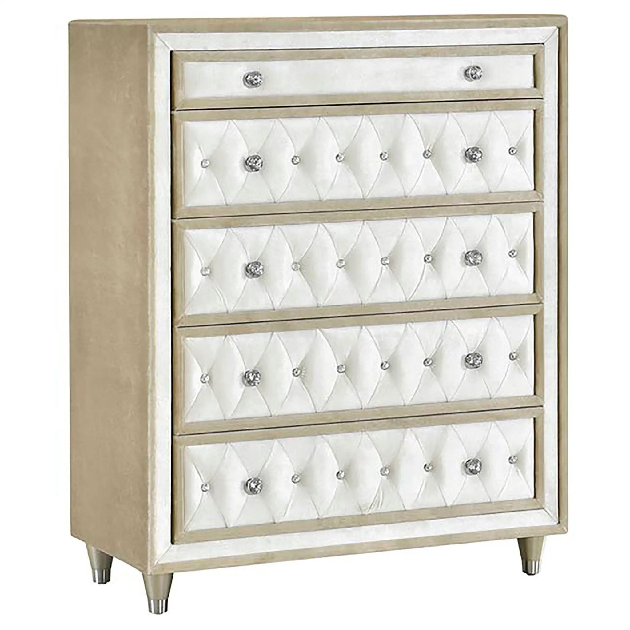 Antonella 5-piece Eastern King Bedroom Set Ivory by Unique Piece Furniture