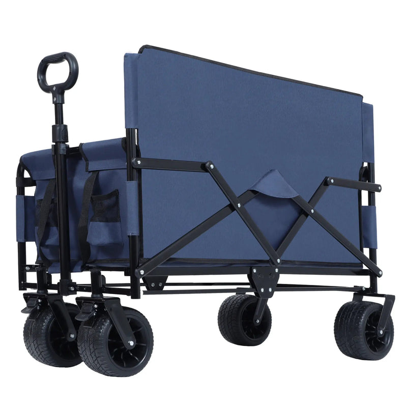 3-in-1 Convertible Folding Wagon Cart with Bench Seat & Storage by HouseOfZazla