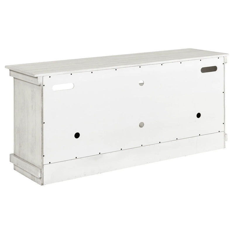 Payne 60-inch TV Stand Media Console Distressed White by Unique Piece Furniture