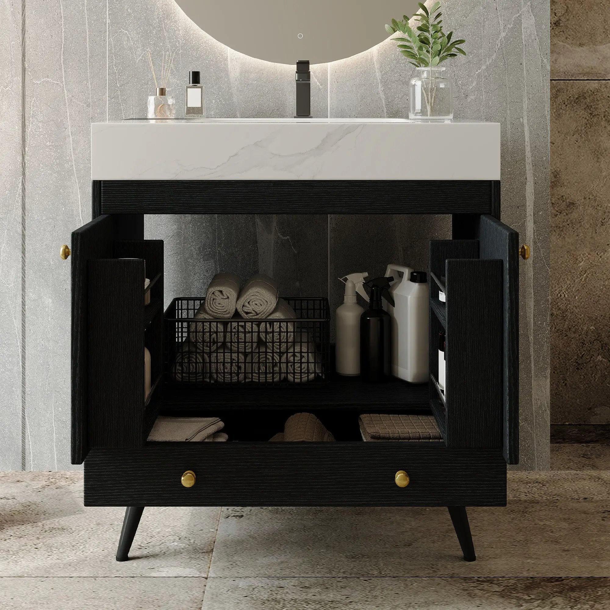 Contemporary Free-standing Bathroom Vanity by HouseOfZazla
