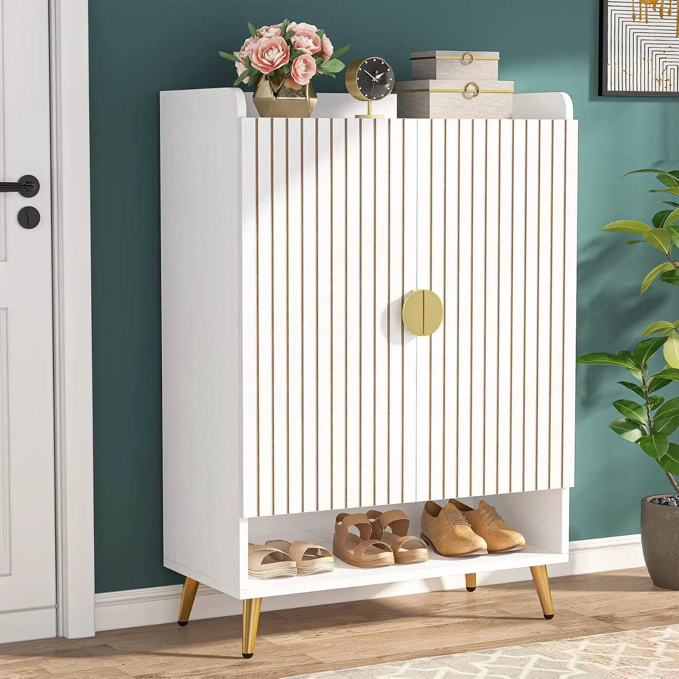 Shoe Cabinet With Doors, 7 Tier Storage Organizer by HouseOfZazla
