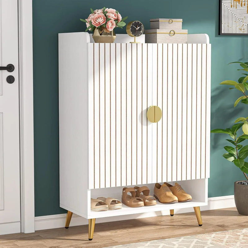 Shoe Cabinet With Doors, 7 Tier Storage Organizer