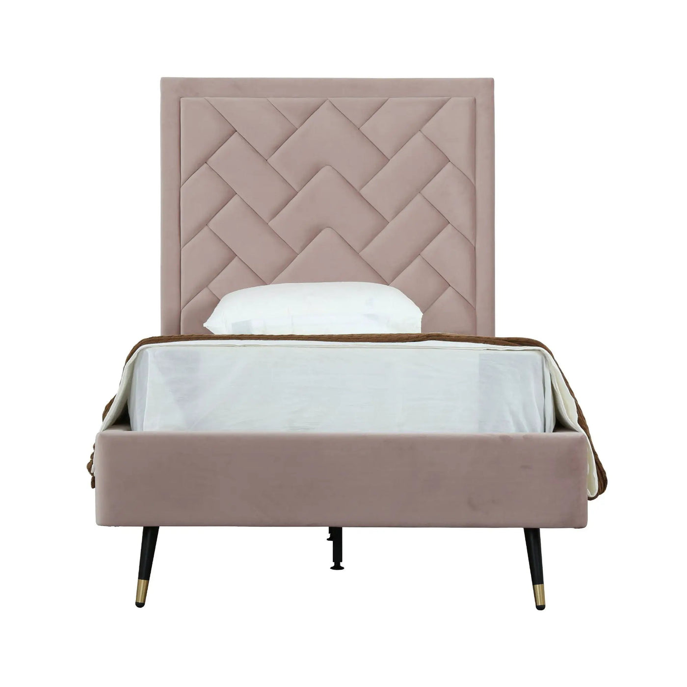 Crosby - Bed With Upholstered Headboard And Slats by HouseOfZazla