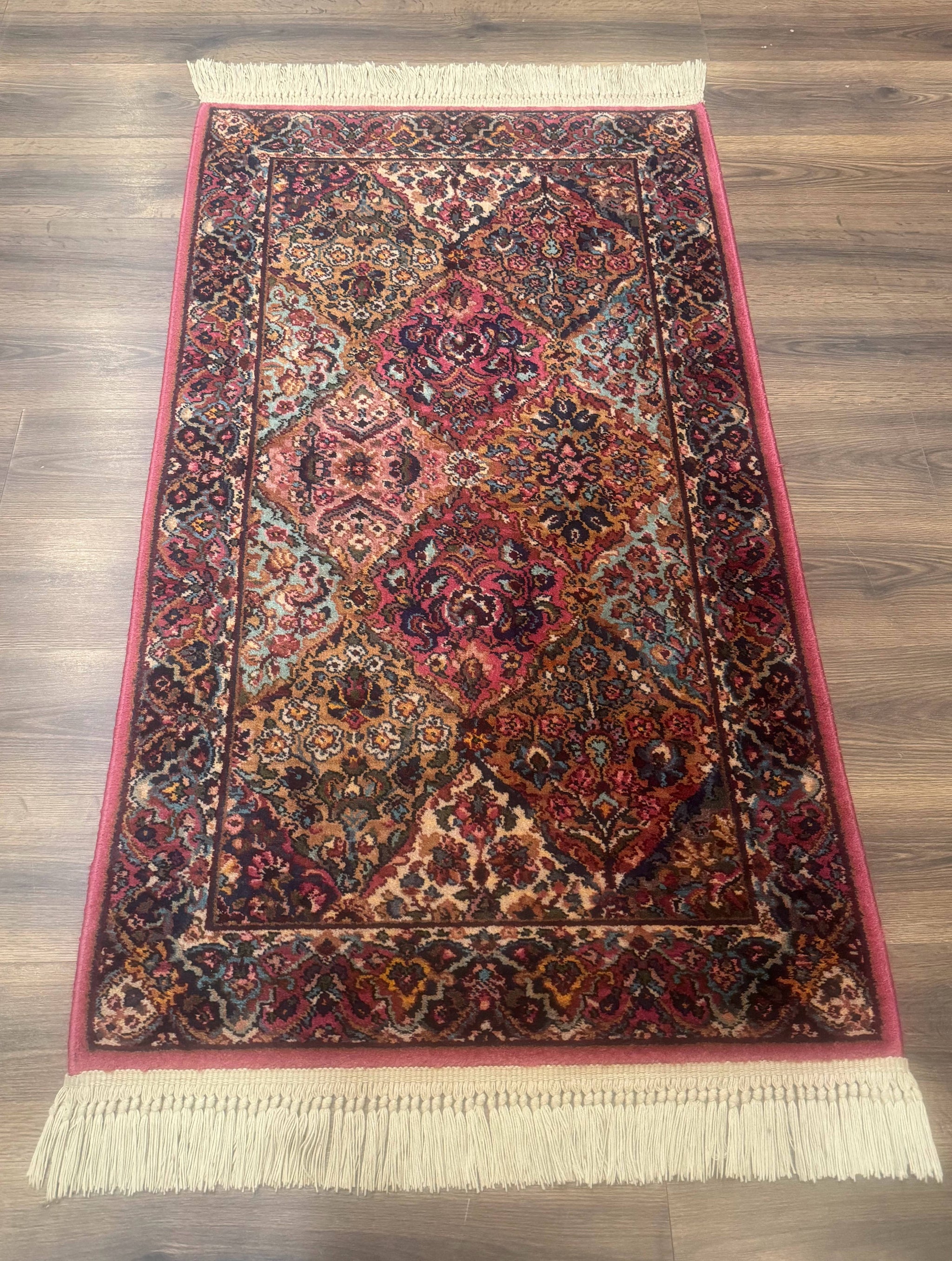 Karastan Rug 3x5 Multicolor Panel Kirman #717, Original 700 Series, Wool Pile, Discontinued by Jewel Rugs