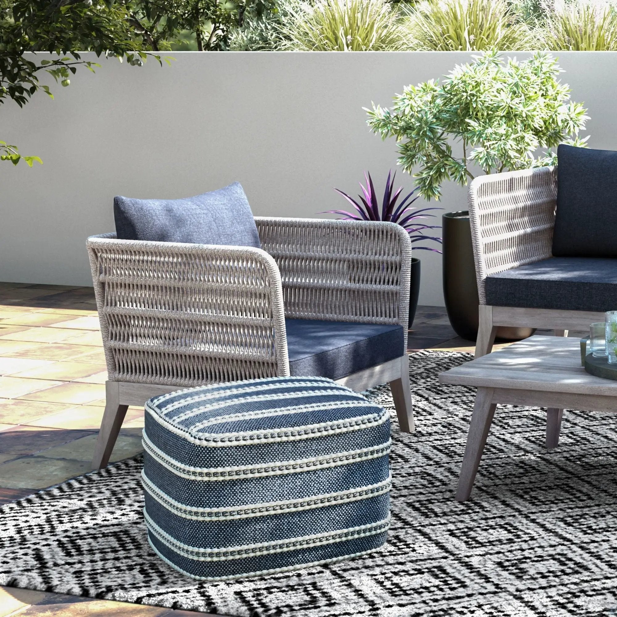 Santiago - Outdoor Conversation Chair - Slate Gray by HouseOfZazla