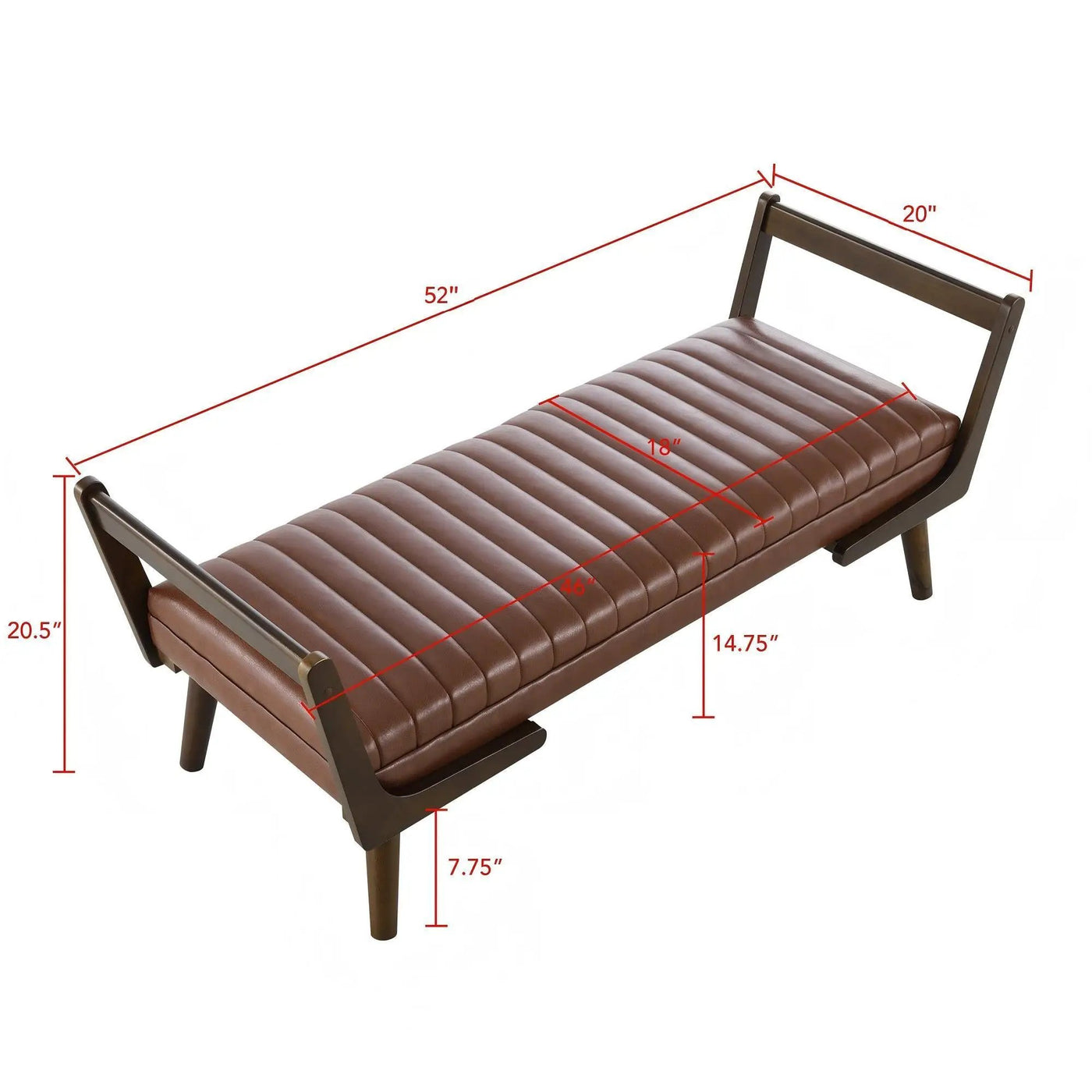 Mid-Century Bench With Wood Legs by HouseOfZazla
