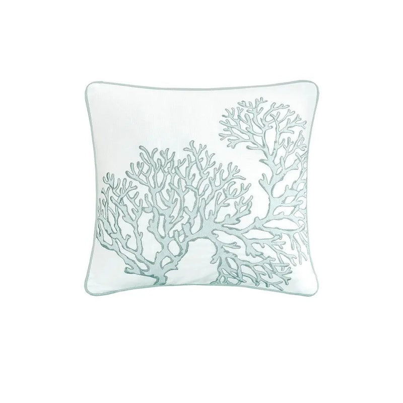 4 Piece Cotton Reversible Embroidered Quilt Set with Throw Pillow Aqua King/Cal King by HouseOfZazla