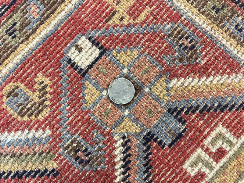 Belgium Power Loomed Rug 8x12, Geometric Medallions Persian Tribal Pattern, Vintage Wool Carpet, Ivory Red Blue by Jewel Rugs