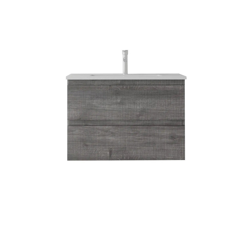 24 Inch Floating Bathroom Vanity with Sink, Soft-Close Drawer, Ceramic Sink, Plywood by HouseOfZazla