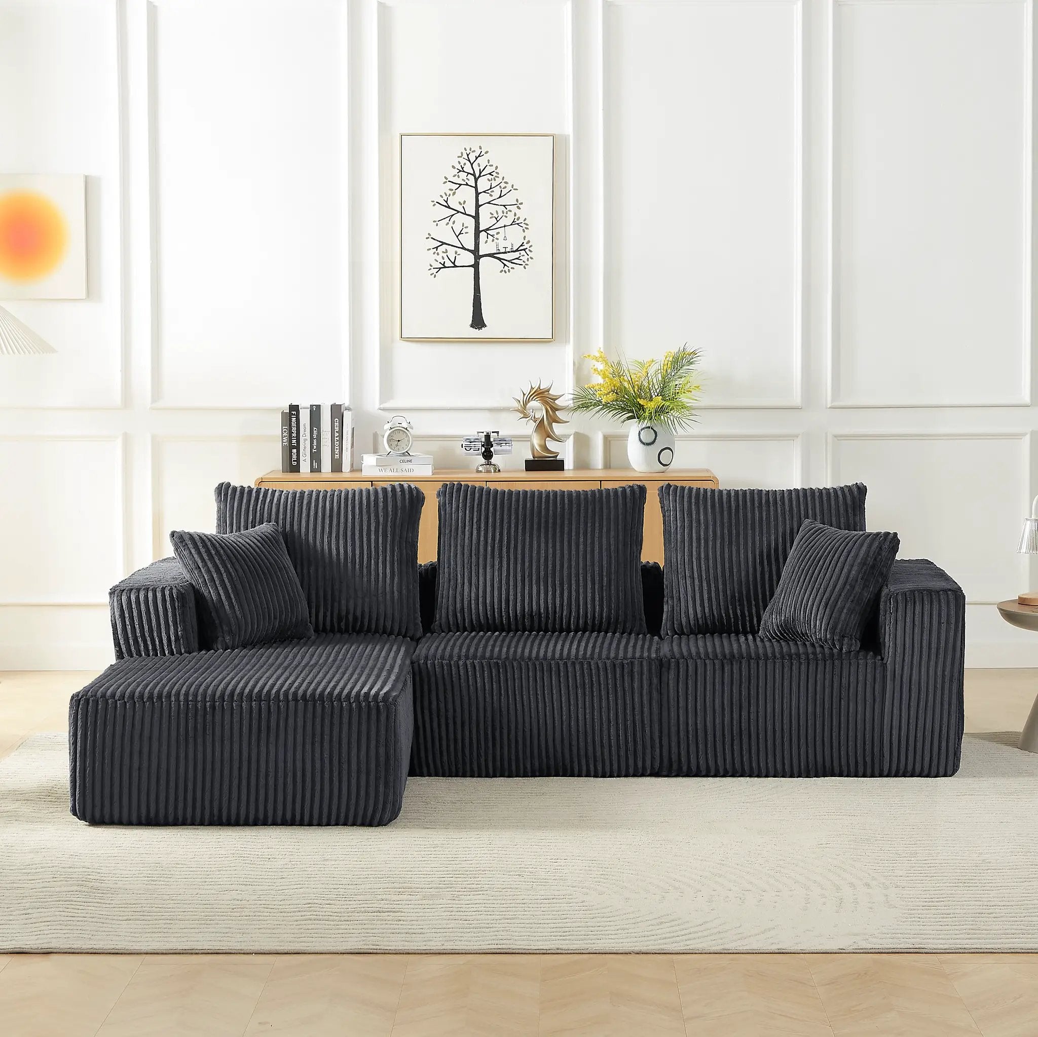 Modular Sectional Sofa - Modern Corduroy Cloud Couch by HouseOfZazla