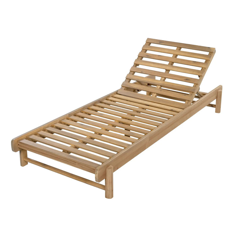 Light Teak Finish Acacia Wood Chaise Lounge Frame by HouseOfZazla