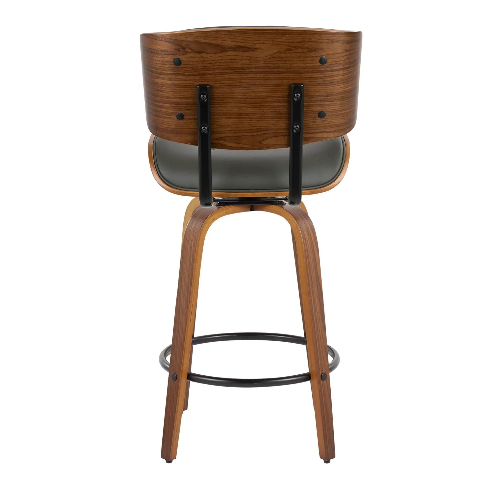 Lombardi - Mid-Century Modern Fixed Height Counter Stool With Swivel With Round Footrest (Set of 2) by Unique Piece Furniture