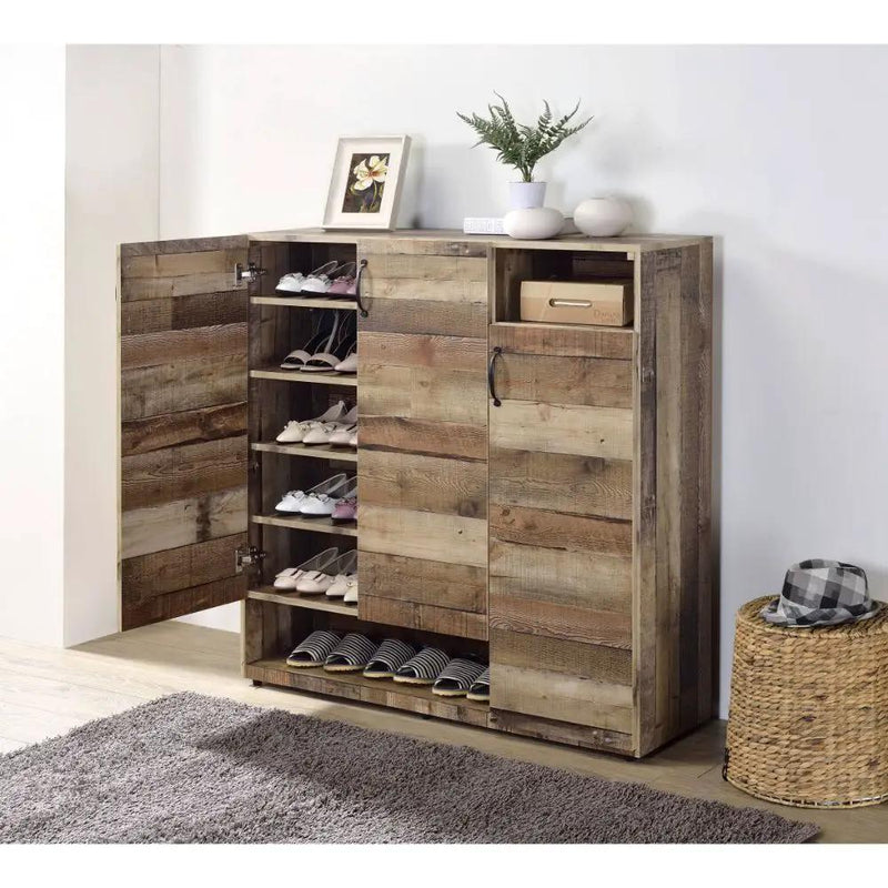 Howia - Shoe Cabinet - Rustic Gray Oak by Unique Piece Furniture