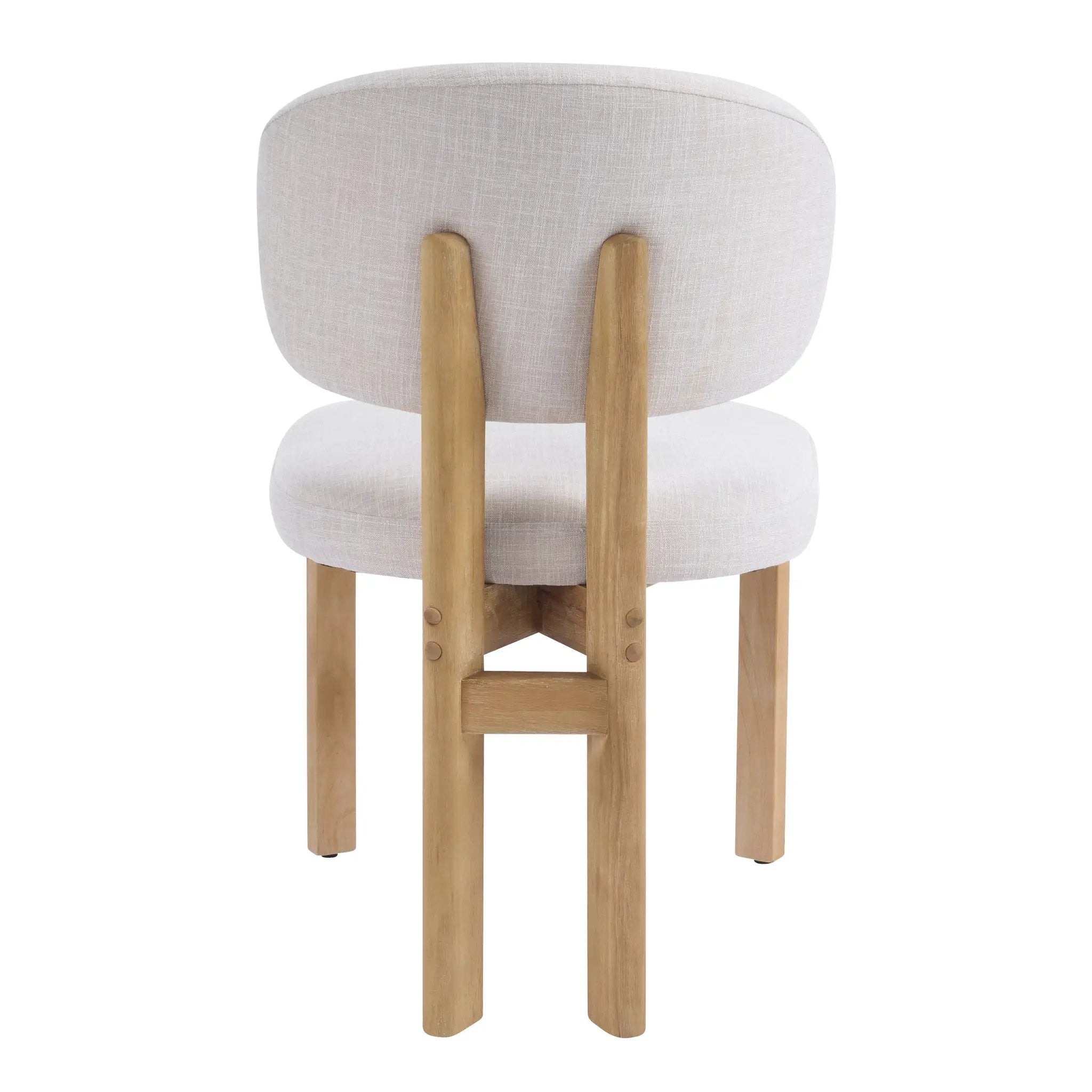 Beige Upholstered Scandinavian Dining Chair by HouseOfZazla