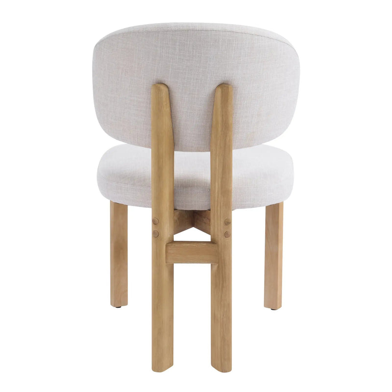 Beige Upholstered Scandinavian Dining Chair by HouseOfZazla