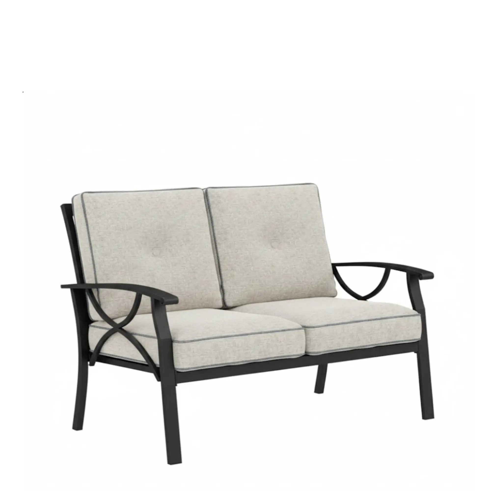 All Weather Loveseat 2 Seats Sofa With Cushions - Light Khaki / Beige by HouseOfZazla