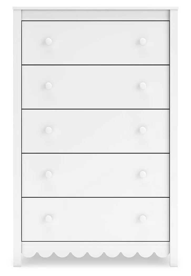 Hallityn - Five Drawer Chest - White by Unique Piece Furniture