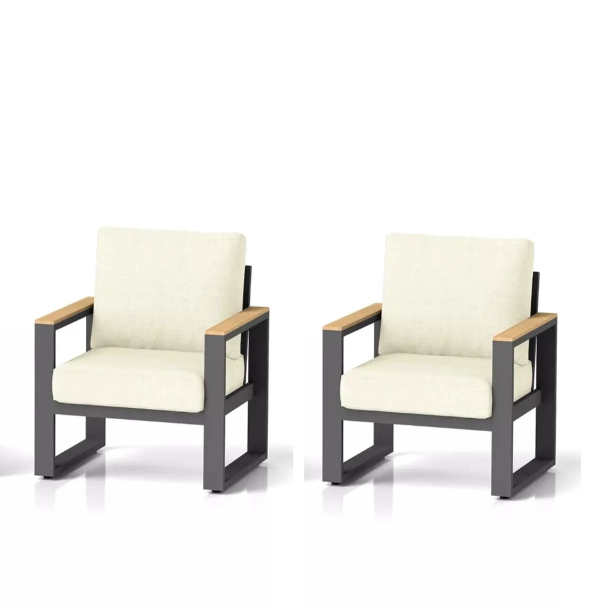 All-Weather Patio Armchairs With Thick Cushions (Set of 2) by HouseOfZazla