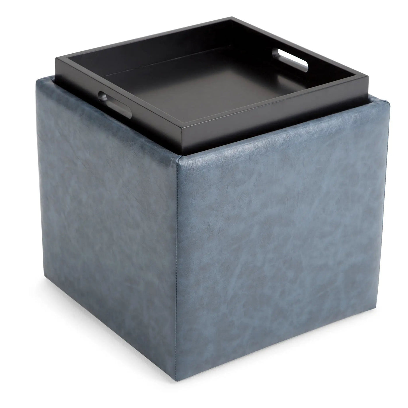 Rockwood - Upholstered Cube Storage Ottoman With Tray by HouseOfZazla