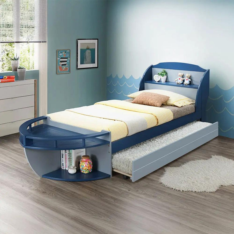 Neptune II - Twin Bed - Gray / Navy by Unique Piece Furniture