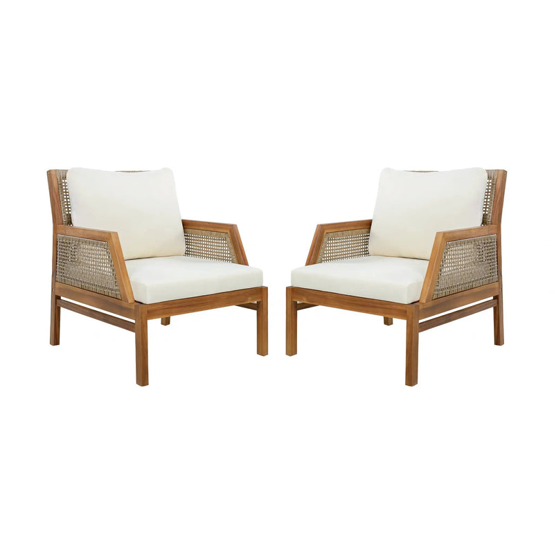2 Piece Acacia Wood Patio Furniture Club Chair Set by HouseOfZazla