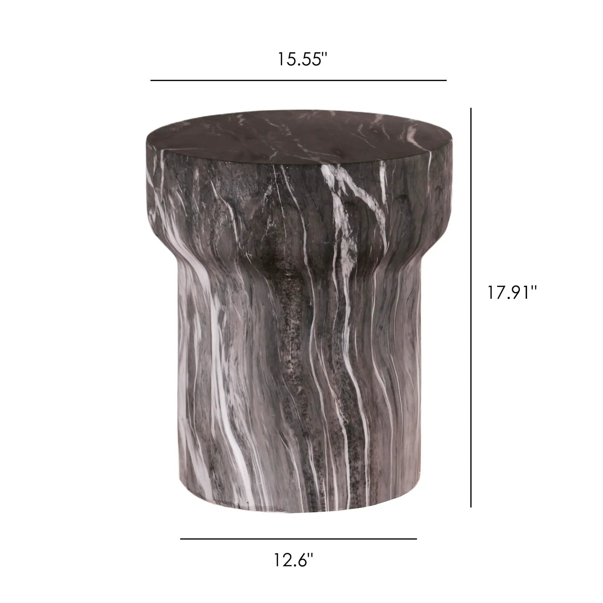 Round Geometric Outdoor End Table - Marble by Unique Piece Furniture