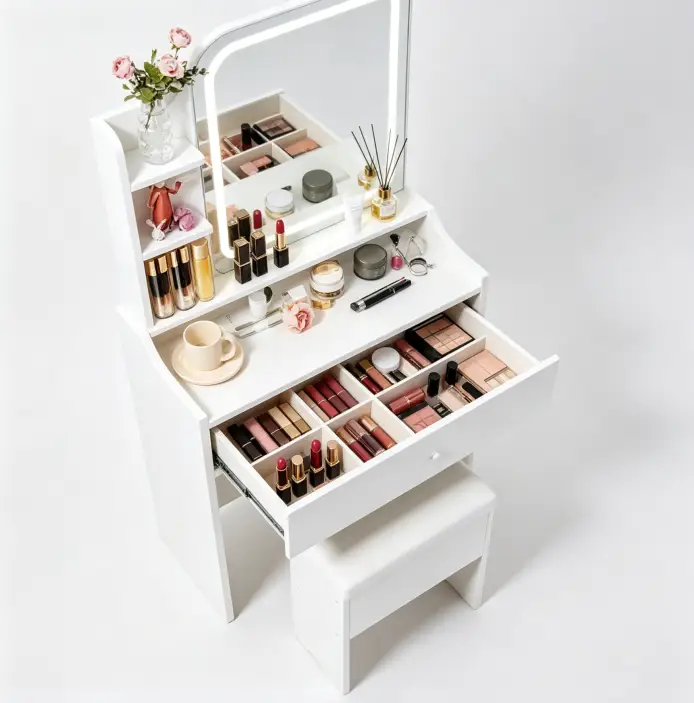 White Vanity Set with Smart LED Mirror by HouseOfZazla