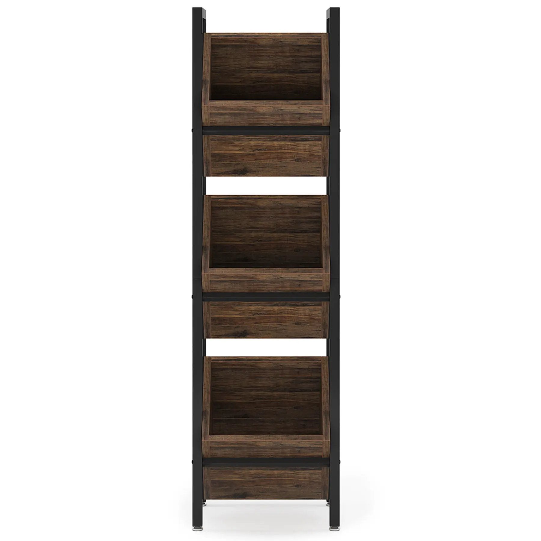 3 Tier Basket Stand With Angled Baskets, Vertical Storage Tower For Kitchen - Black by HouseOfZazla