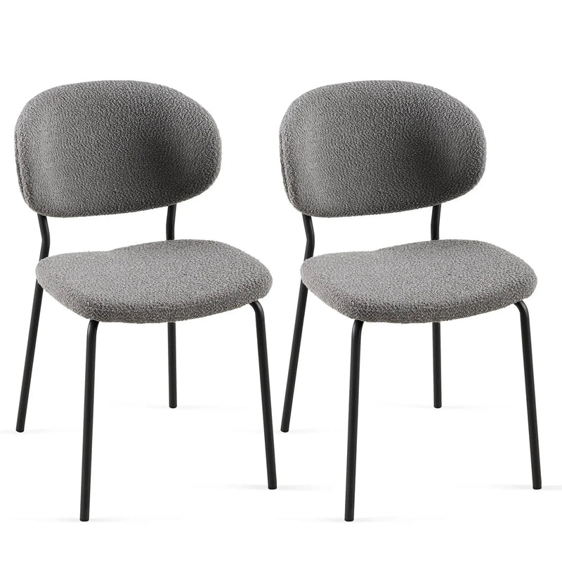 Boucle Dining Chairs, Dining Chairs With Metal Legs For Dining Room, Kitchen, Living Room by Unique Piece Furniture