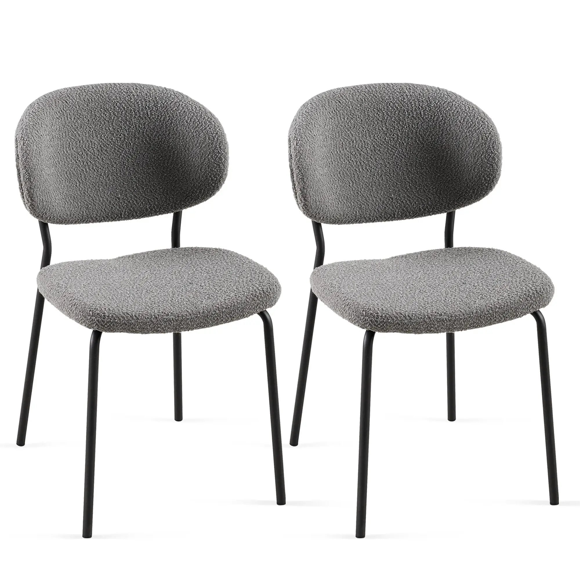 Boucle Dining Chairs, Dining Chairs With Metal Legs For Dining Room, Kitchen, Living Room by HouseOfZazla