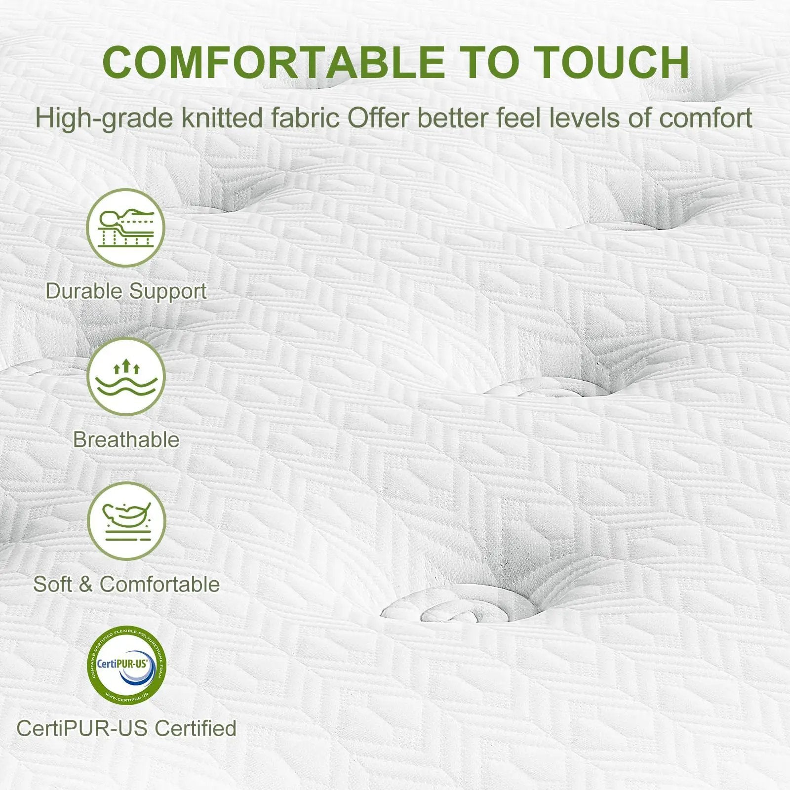12" Hybrid Mattress With Gel Memory Foam & Pocket Springs by Unique Piece Furniture