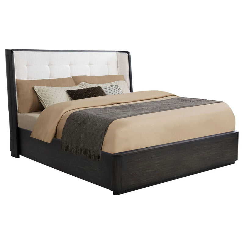 Leandro 55-inch California King Wingback Bed Burnished Black by Unique Piece Furniture