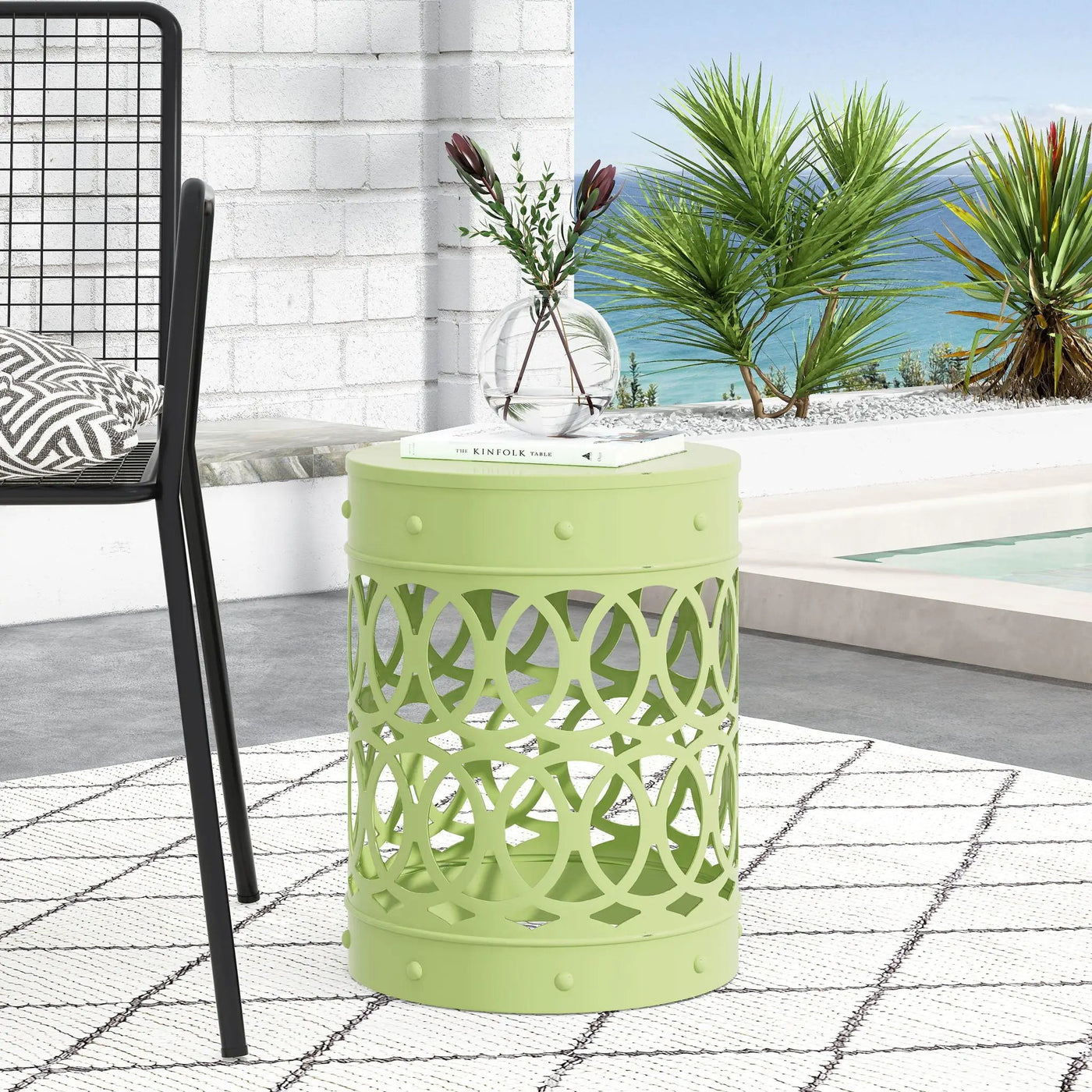 Outdoor Metal Large End Table, Modern Design by HouseOfZazla