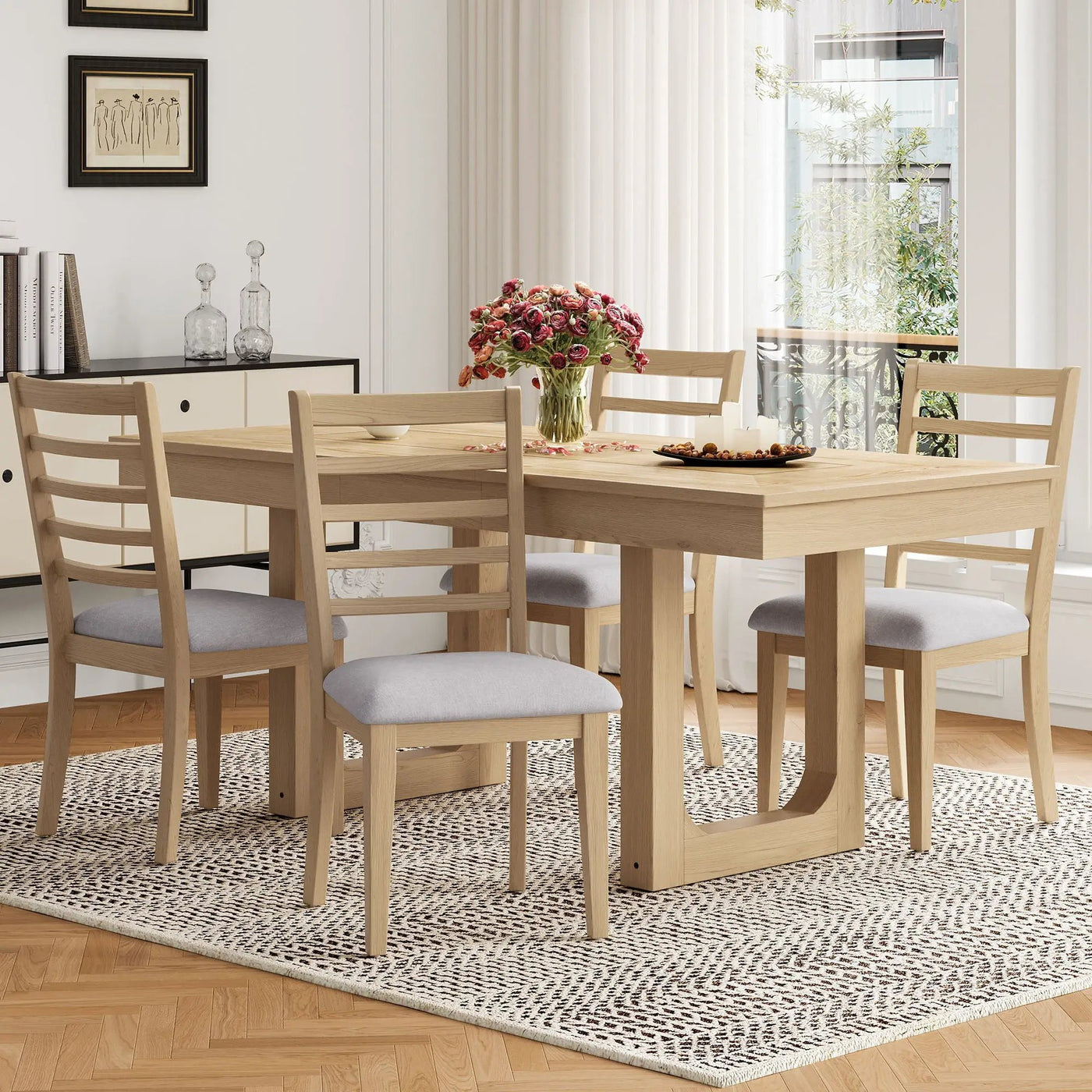 Upholstered Armless Chairs With High Ladder Back by Unique Piece Furniture