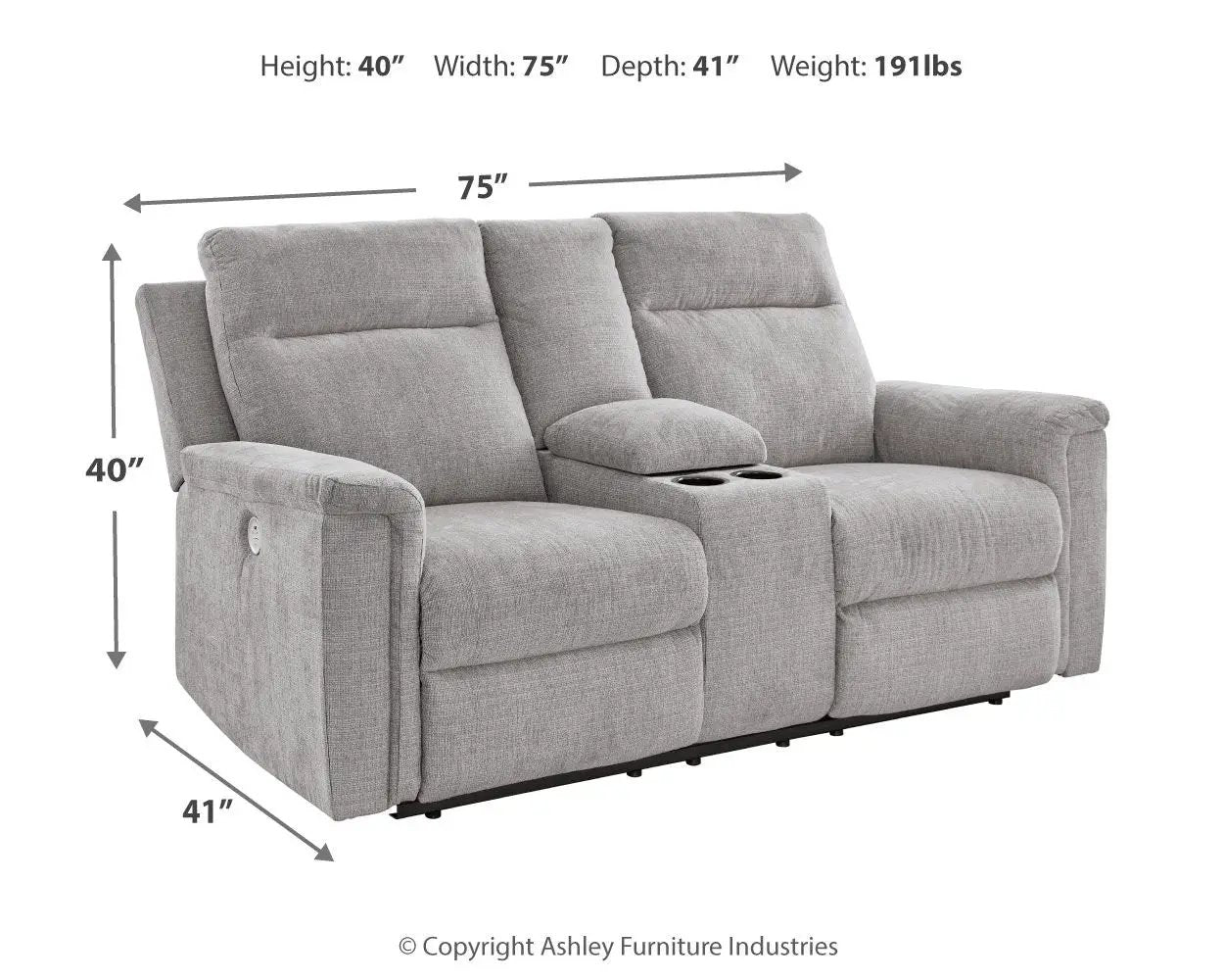 Barnsana - Dbl Power Reclining Loveseat With Console by Unique Piece Furniture