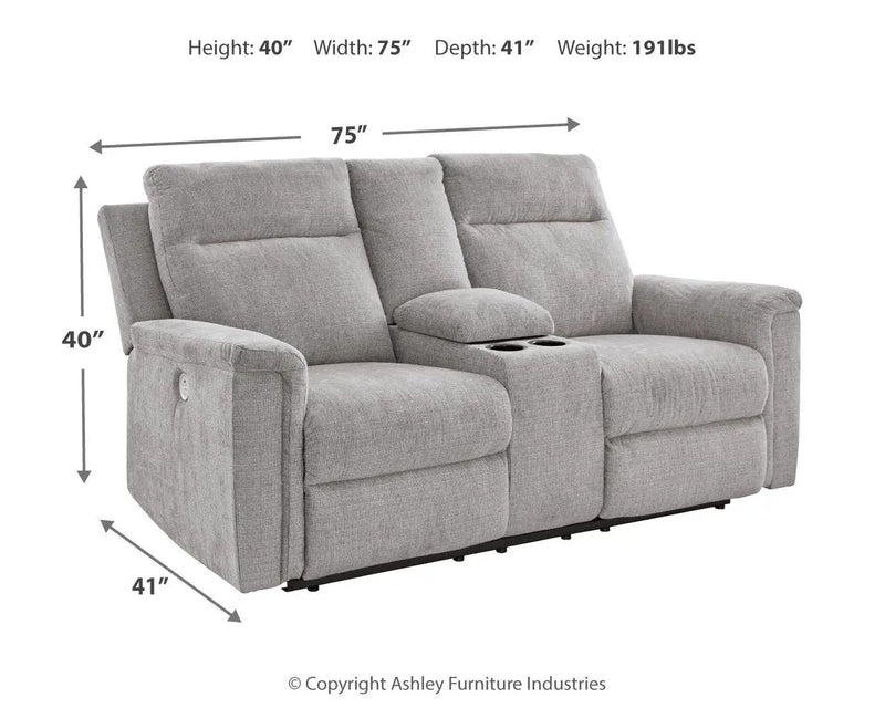 Barnsana - Dbl Power Reclining Loveseat With Console by Unique Piece Furniture