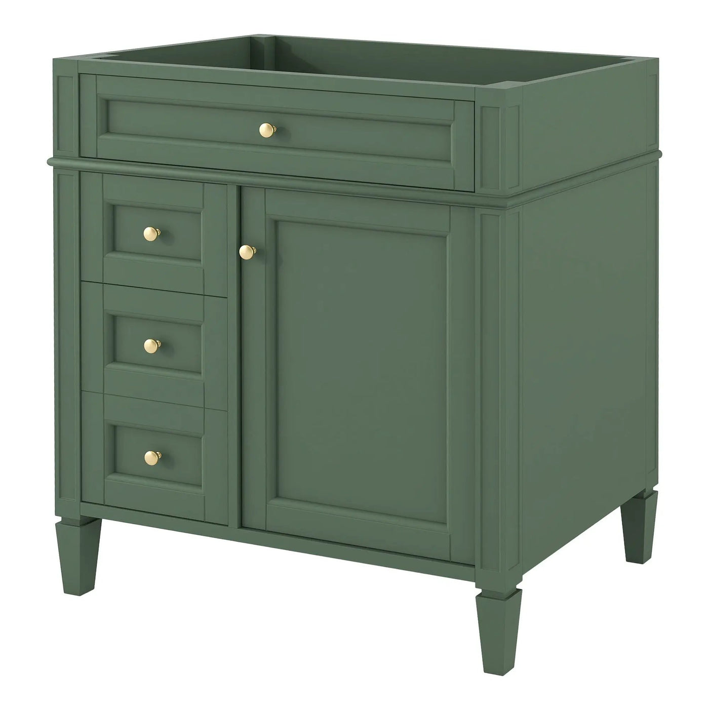 Bathroom Vanity With 2 Drawers And Tip-Out Drawer, Storage Cabinet by Unique Piece Furniture