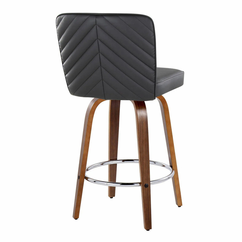 Henry - Contemporary Fixed Height Counter Stool With Swivel With Round Footrest (Set of 2) by Unique Piece Furniture
