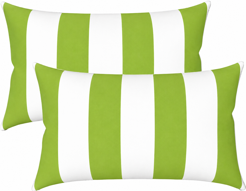 2 Pack Outdoor Lumbar Pillow Covers - 12x20 Inch by HouseOfZazla