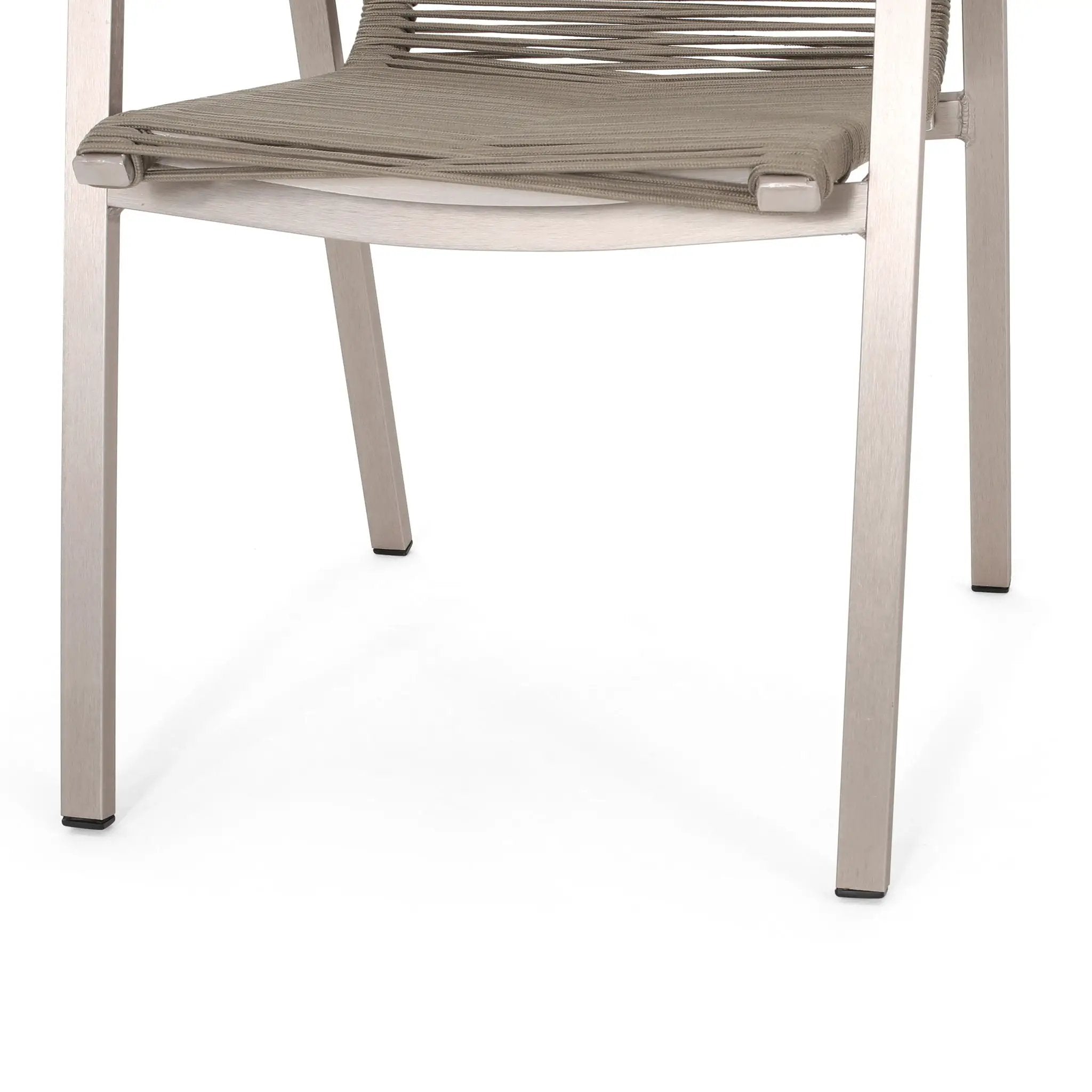 Outdoor Modern Aluminum Dining Chair Set With Rope Sea (Set of 2) by HouseOfZazla