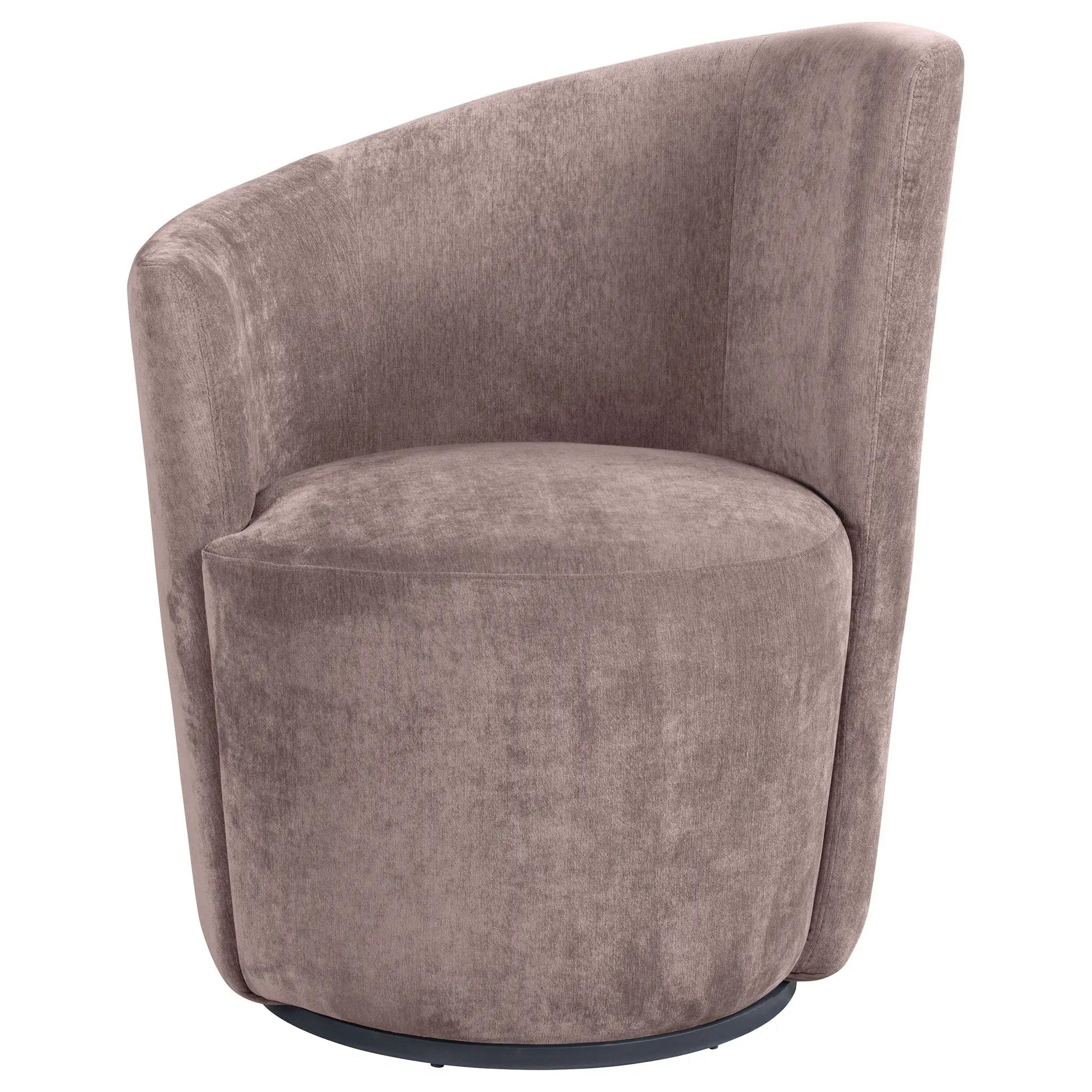 Nueva Upholstered Swivel Chair Curved Backrest Blush by Unique Piece Furniture