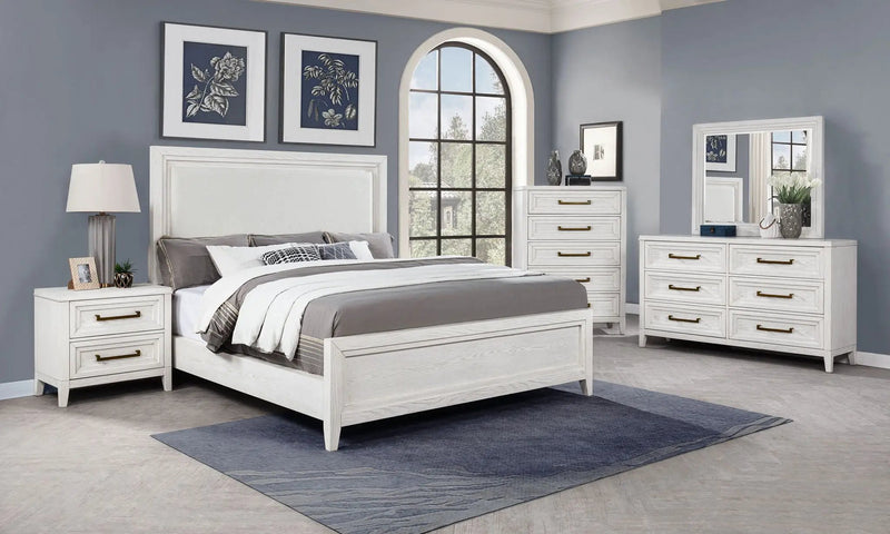 Marielle 5-piece Queen Bedroom Set Distressed White by Unique Piece Furniture