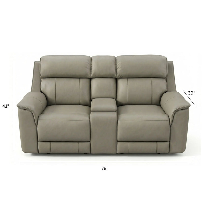 Oslo - Dual Power Reclining Loveseat With Console by Unique Piece Furniture