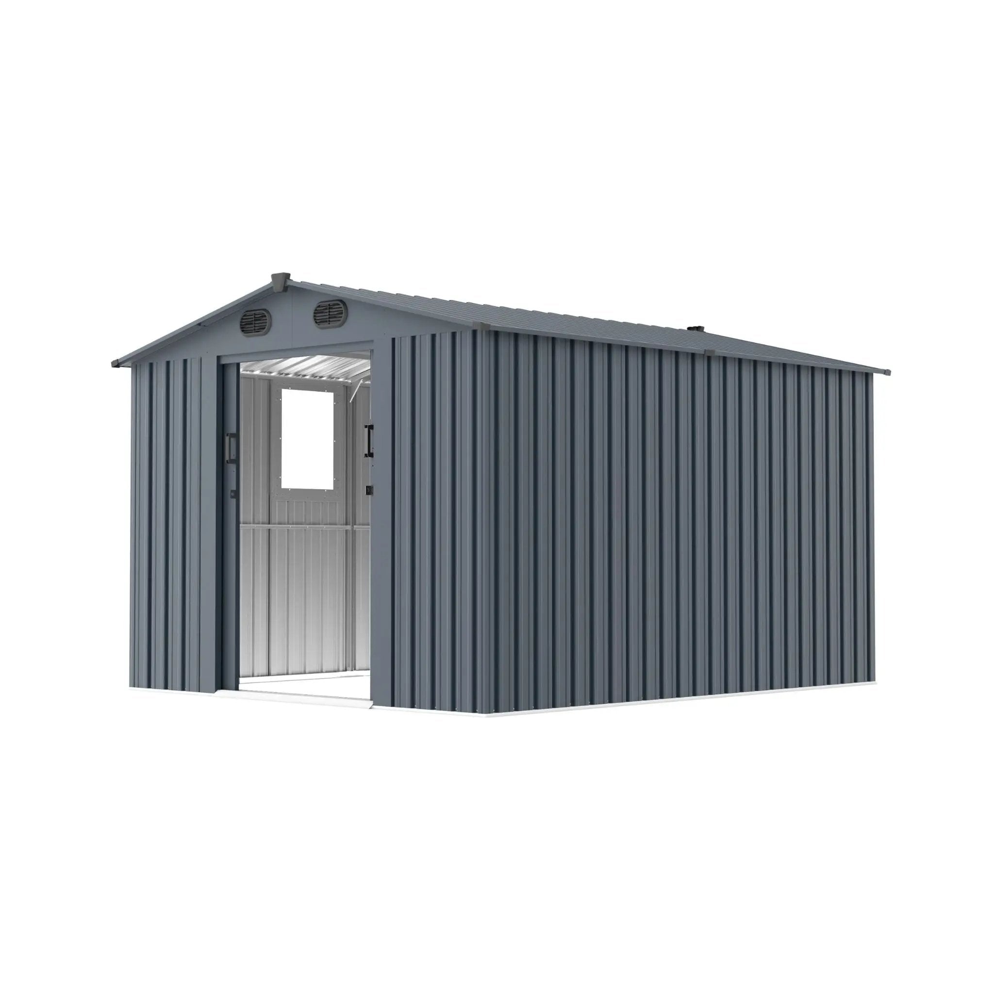 [08X10FT] Large Outdoor Metal Backyard Garden Storage Tool Shed With Window And Lockable Doors (SAK68140) by SAKSBY WHOLESALE